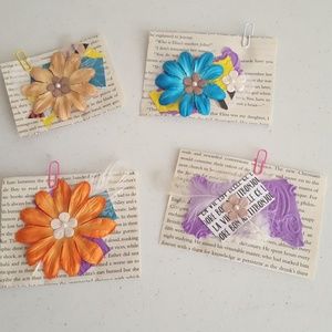 4 Handmade vintage flower envelopes for Journaling